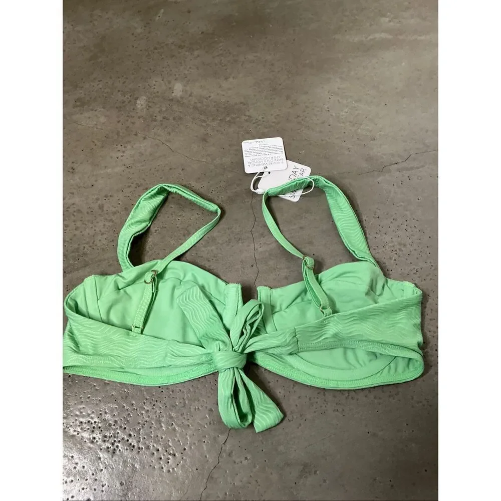 Monday Swimwear Clovelly Top | Pistachio Wave in Medium